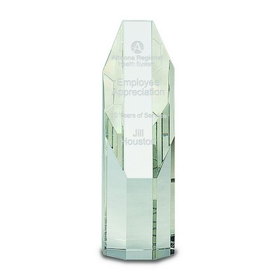 7 1/2" Clear Octagon Slant-Top Crystal Tower