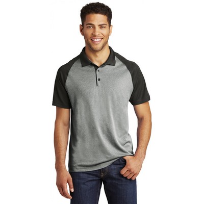 Sport-Tek® PosiCharge® RacerMesh® Raglan Heather Block Polo Shirt