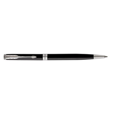 Luxury Line Parker Sonnet Lacquered Black Ballpoint Pen With Chrome Trim