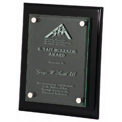 Piano Black Plaque w/Clear Plate (8" x 10")