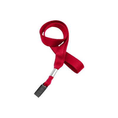 5/8" Blank Lanyard w/Bulldog Clip (Red)