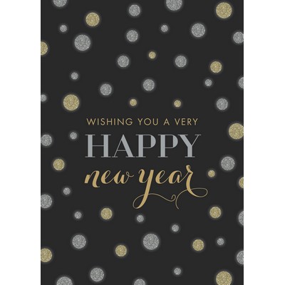 Silver Gold Style & Glitz Happy New Year Cards