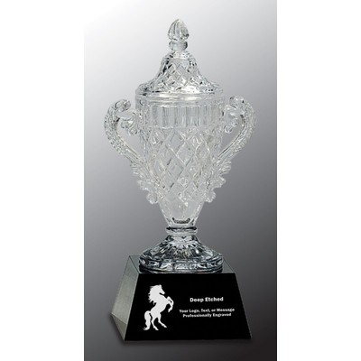 10 3/4" Crystal Cup on Black Pedestal Base