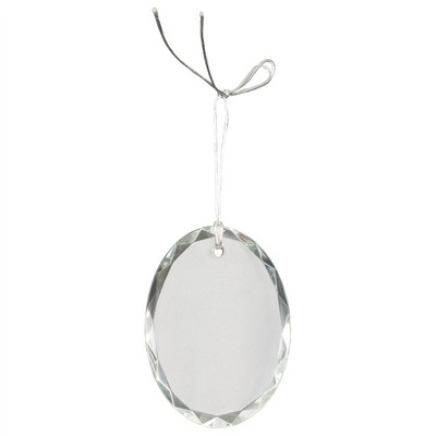 3" Crystal Faceted Oval Ornament