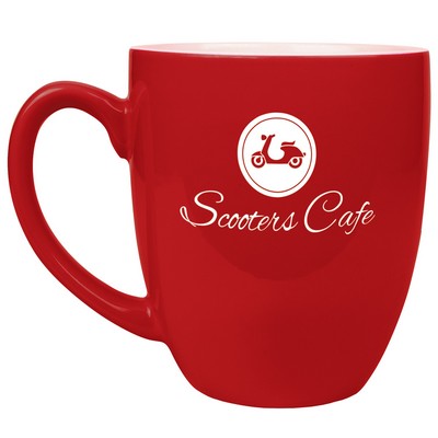 16oz Red Ceramic Bistro LazerMug