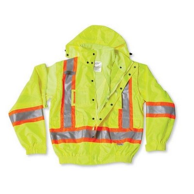 5-In-1 Fleece Lime Green Rain Jacket