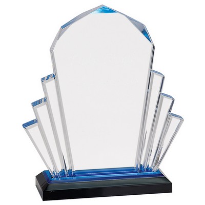 6" x 8" Blue Faceted Impress Acrylic Award