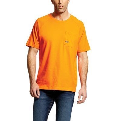 Ariat® Men's Safety Orange Rebar® Cotton Strong™ Short Sleeve T-Shirt