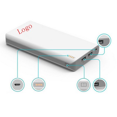 20000 mAh Dual Charging Power Bank With High Capacity