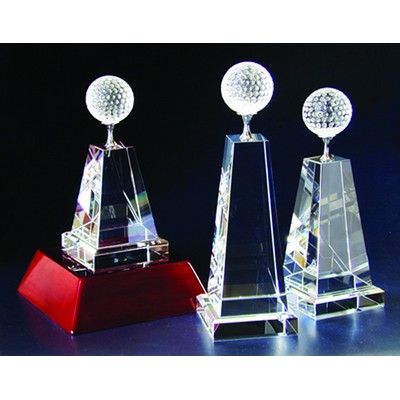 Golf Tower Optical Crystal Award/Trophy 11"H