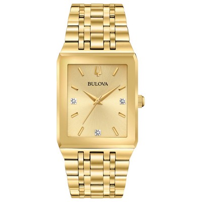 Bulova Men's Gold-tone Watch with Diamonds