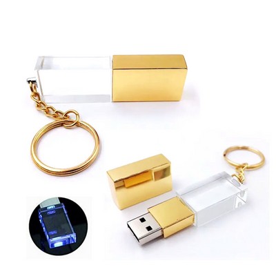 2GB Crystal LED Light USB Flash Drive With Keychian