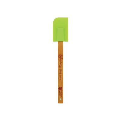 11¾" Green Silicone Spatula w/ Bamboo Handle