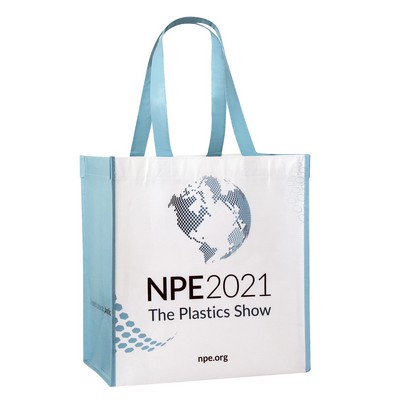 Custom Full-Color Printed 150g Laminated RPET (recycled from plastic bottles) Tote Bag  12"x13"x8"