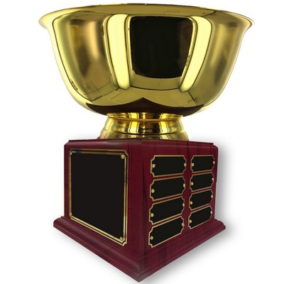 10" Gold Bowl Perpetual Trophy w/16 Name Plates