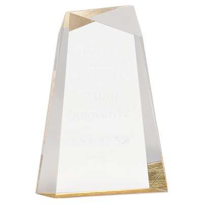 8" Gold Facet Wedge Acrylic Award