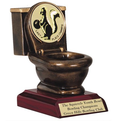 5" Antique Gold Toilet Bowl Resin Trophy