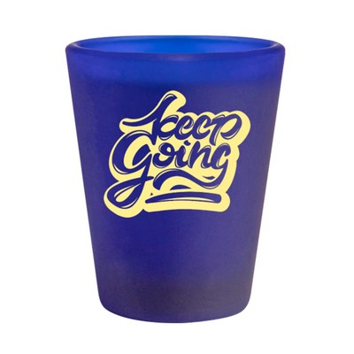 Customized Frosted Blue Shot Glass- 1.75 Oz.