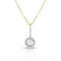 Jilco Inc. Yellow Gold Solitaire Diamond Cluster Drop Necklace