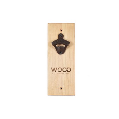 Maple Wood Wall Mounted Bottle Opener