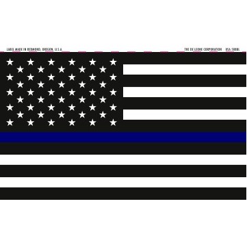 Thin Blue Line US Flag Removable Vinyl Labels - 3" x 5"