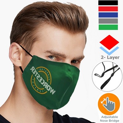 2 Layer Performance Mask w/ Nose Bridge, Adjuster Face Masks