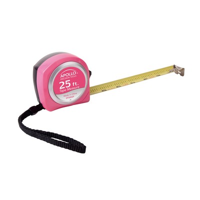 Pink Apollo Tools 25ft. Tape Measure