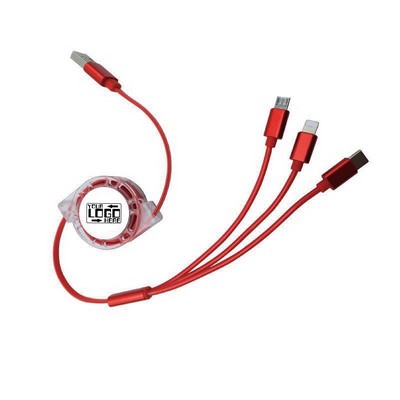 Retractable 3-IN-1 charging cable