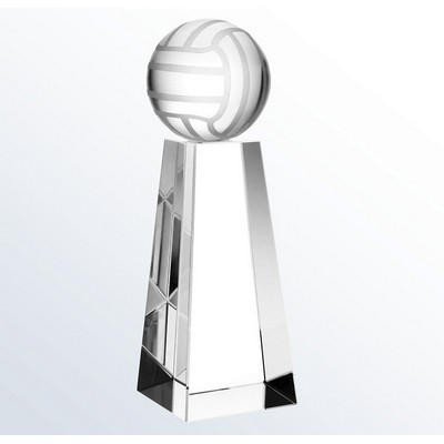 Crystal Championship Volleyball Trophy, Medium (2-3/8"x7")