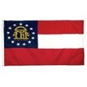 Georgia Indoor Parade Flag w/Pole Hem & Fringe (3'x5')