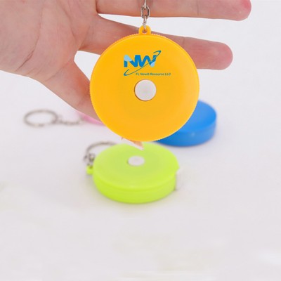 Round Pocket Tape Measure Keychain