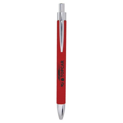 Red Laser Leatherette Engraved Pen