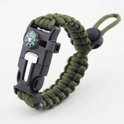 Adjustable Buckle Compass 6 In 1 Multiple Function Survival Bracelet