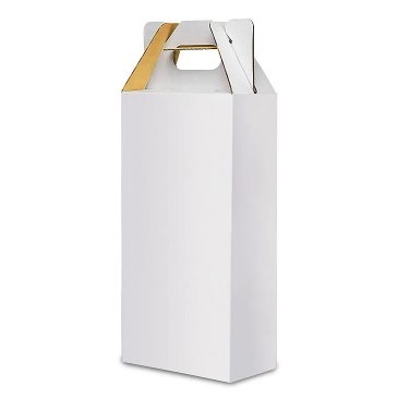 Cardboard Wine Handle Tote For Two Bottle