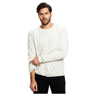 Men's Tri-Blend Fleece Long Sleeve Crew Shirt