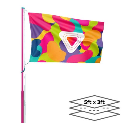 Double-Sided Dye Sublimation 3-Layer Flag (5' X 3')