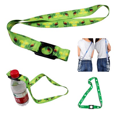 Lanyard with Water Bottle Holder, Water Bottle Lanyard