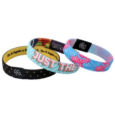 0.5" Stretchy Elastic Sublimation Woven Fabric Wristband