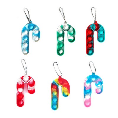 Christmas Decoration Push Pop Bubble Toy Keychain