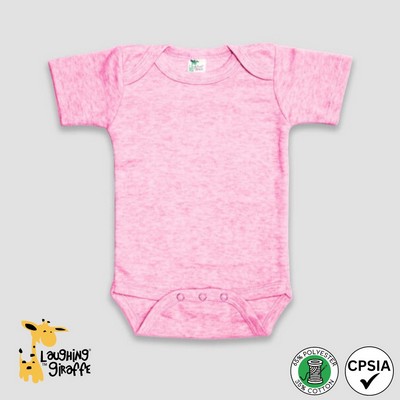 Baby Short Sleeve Snap Back Bodysuit Cotton Candy 65% Polyester 35% Cotton- Laughing Giraffe®