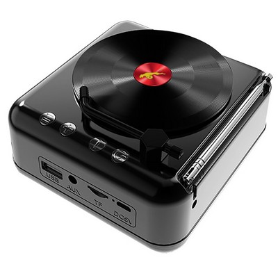 SonicWave Retro Record Player Shaped Bluetooth Speaker