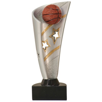 8 1/2" Basketball Banner Resin Trophy