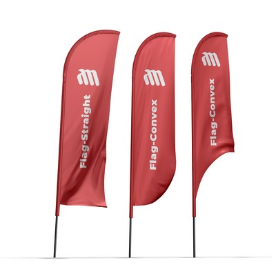 16' Advertising Flag Single w Ground Spike or Cross Base