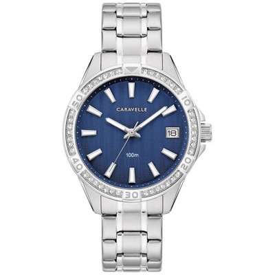 Caravelle Ladies' Aqualuxx Crystal Watch with Blue Dial