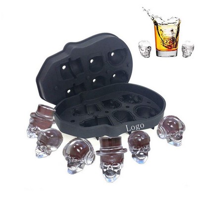 3D Skull Ice Mold Tray In 4 Capacities Silicone Ice Cube Molds for Whiskey Cocktails Beverages