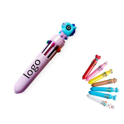 10-in-1 Multi-color Retractable Ballpoint Pens for Office & School