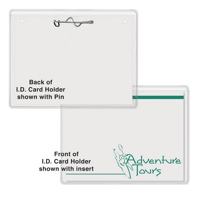 Printed Top Loading I.D. Card holder w/Pin (4" x 3")