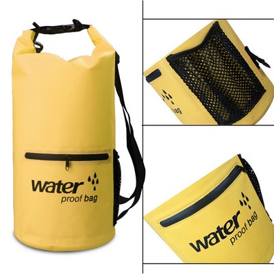 20L Foldable Waterproof Dry Bag w/Zipper & A Side Pocket