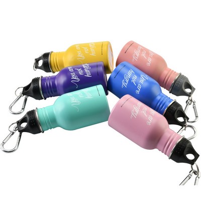 Outdoor Contracted Stainless Steel Bottle W/ Carabiner 12oz.