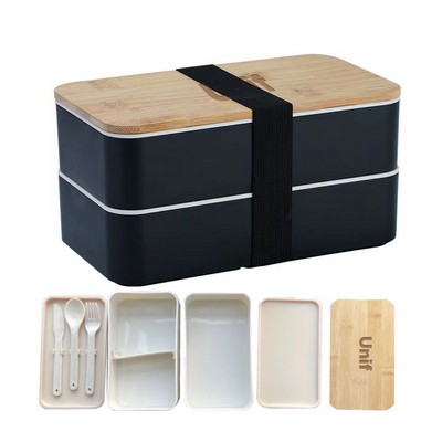 Double Decker Lunch Box With Utensils